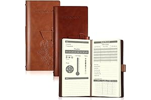 Eaasty 2 Pcs Premium Leather Hunting Logbook Designed for Serious Huntsman to Record Hunt Details