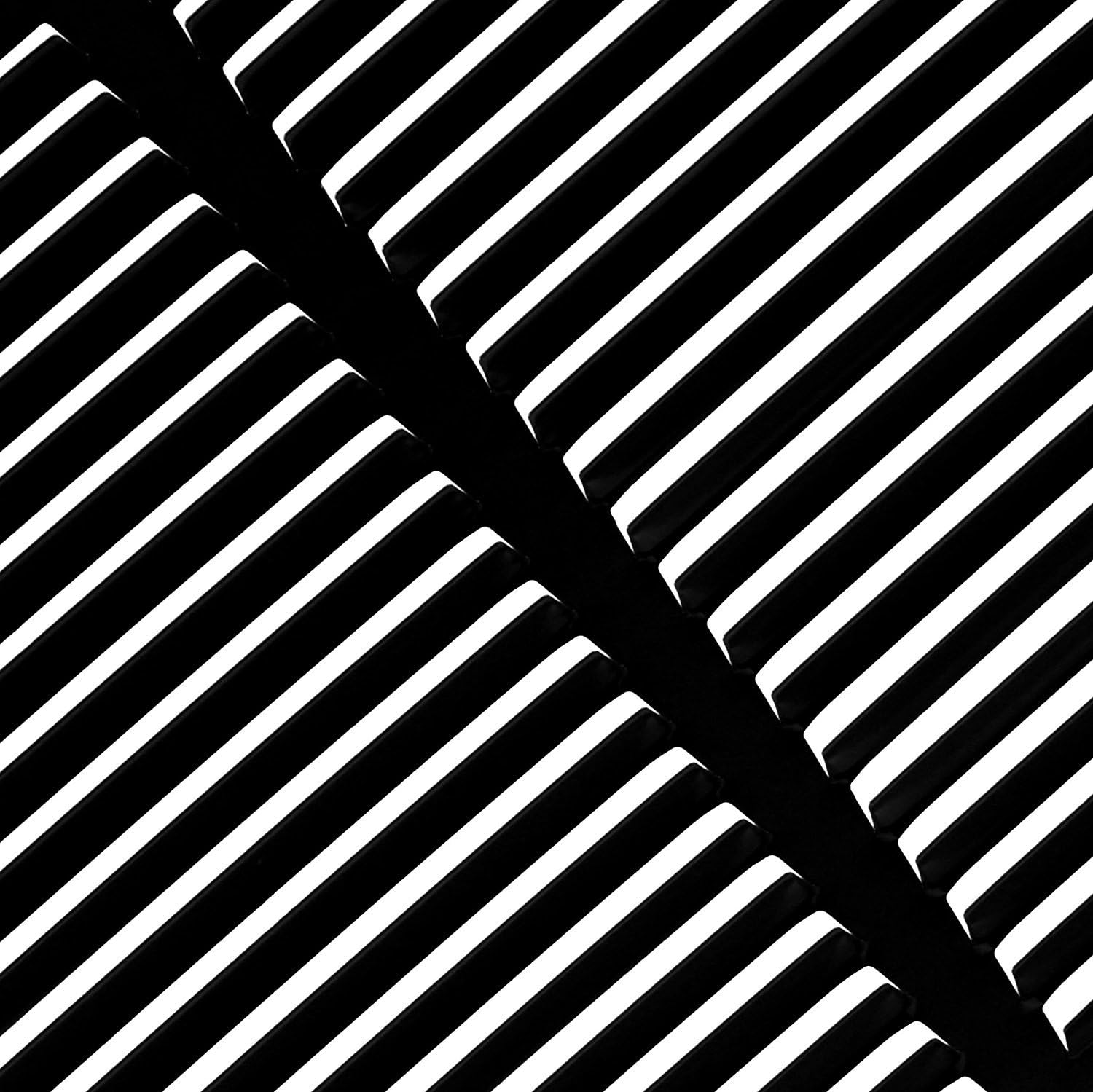 HVAC Premium 16'' x 8'' [Duct Opening] Flat Stamped Steel Return Air Grille - Sidewall and Ceiling - HVAC Vent Duct Cover - Black [Outer Dimensions: 17.75''w X 9.75''h]