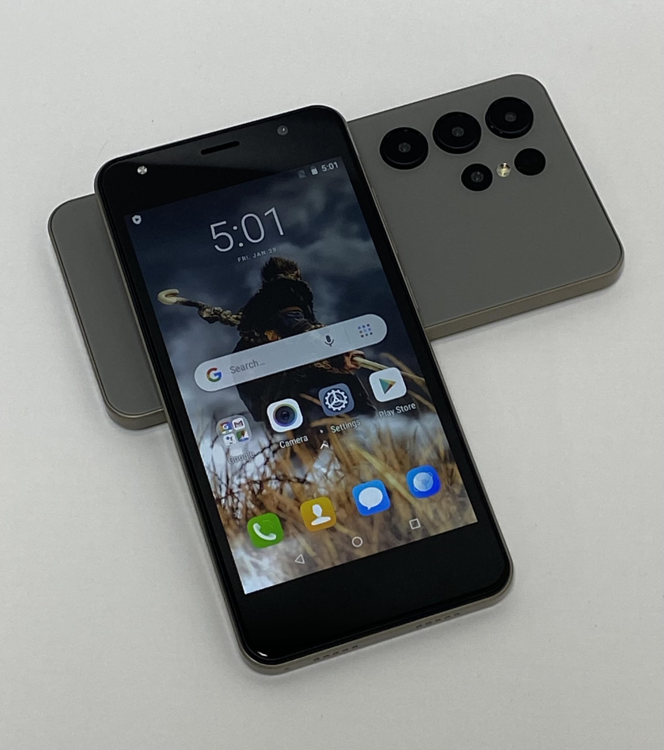 Sbloccare il telefono cellulare, schermo da 6,3 pollici, 2 GB RAM + 16 GB ROM / TF 128 GB, doppia fotocamera 2 MP + 8 MP, supporto 4G LTE FDD TDD, doppia scheda SIM, adatto per principianti. (grigio