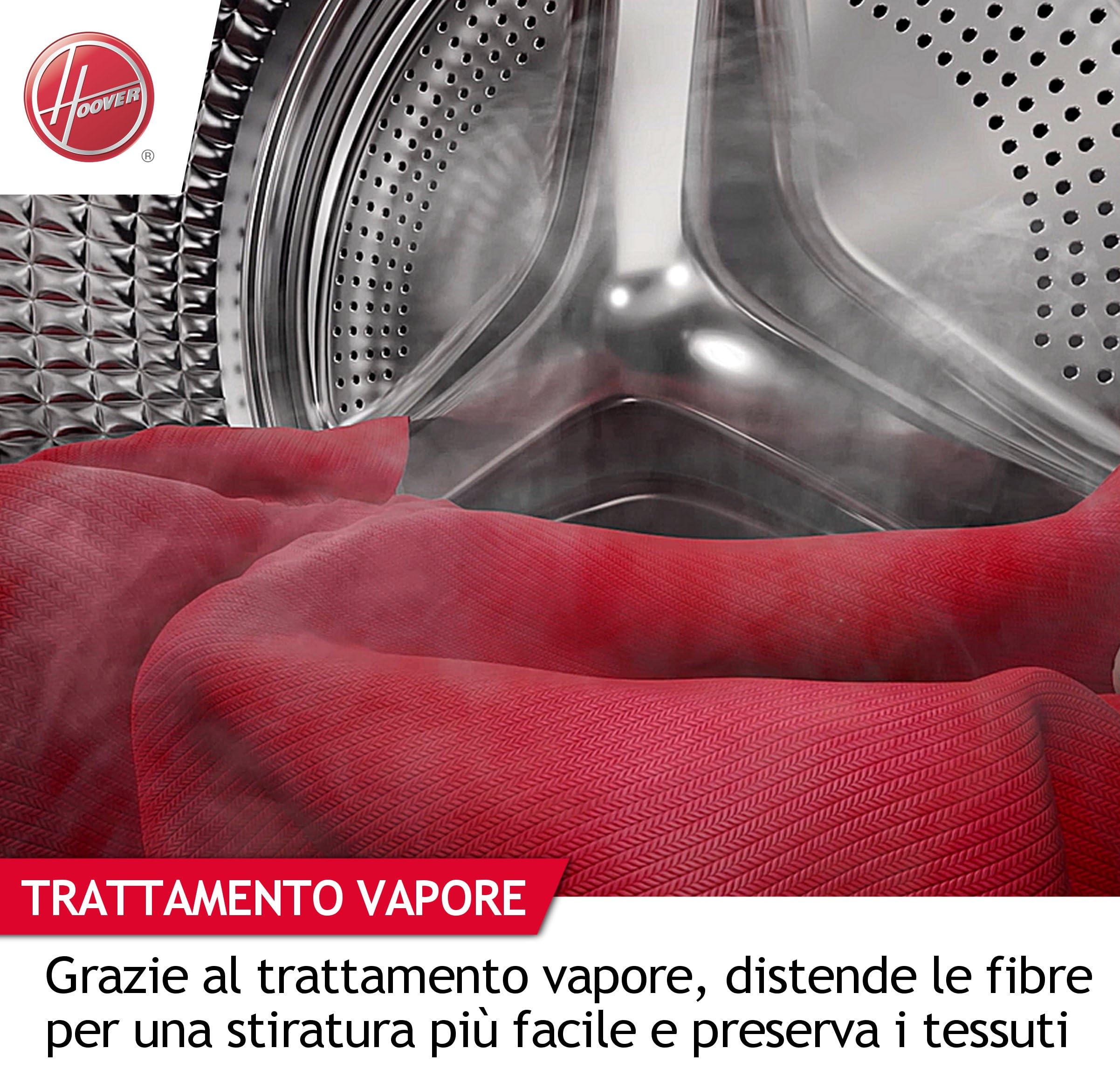 Hoover H-WASH 500 pralka 9 kg, wolnostojąca, ładowana z przodu, klasa A-15%, 1400 obr./min, Wi-Fi + BLE, aplikacja hOn, silnik falownika BPM, 54 x 85 x 60 cm (szer. x wys. x gł.) cm), biały-HW49AMBC7