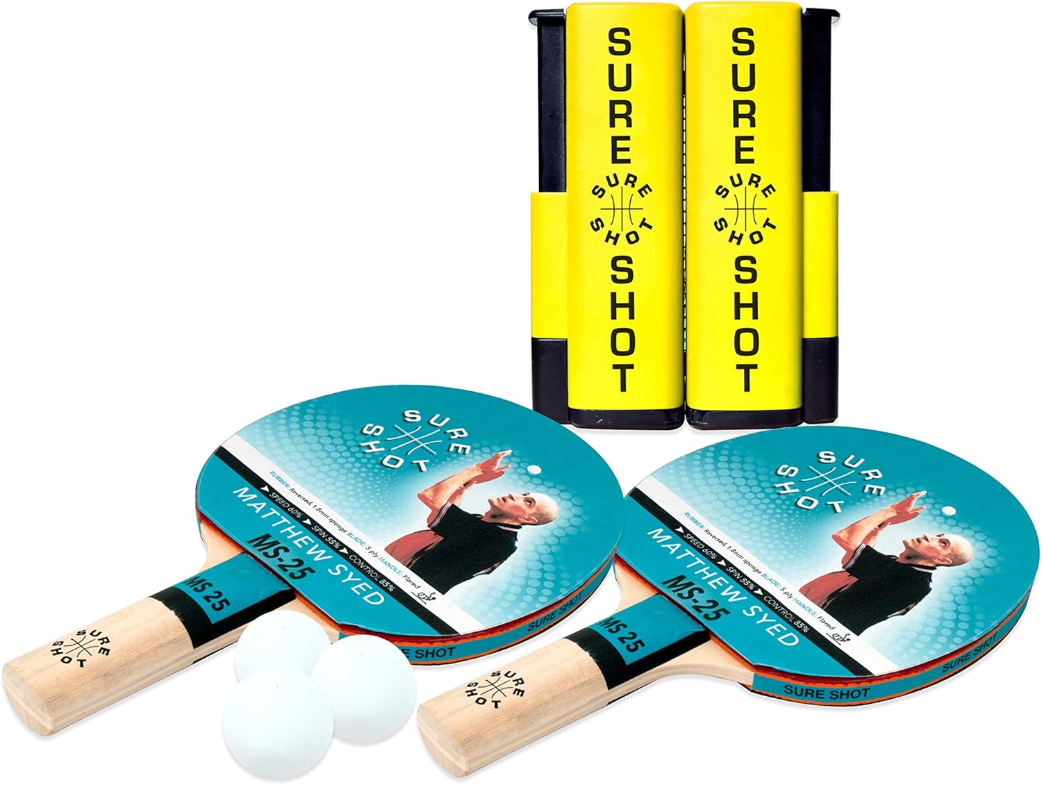 Sure Shot MS Flex 2 Player set Table Tennis, Red/Black, One BigaMart