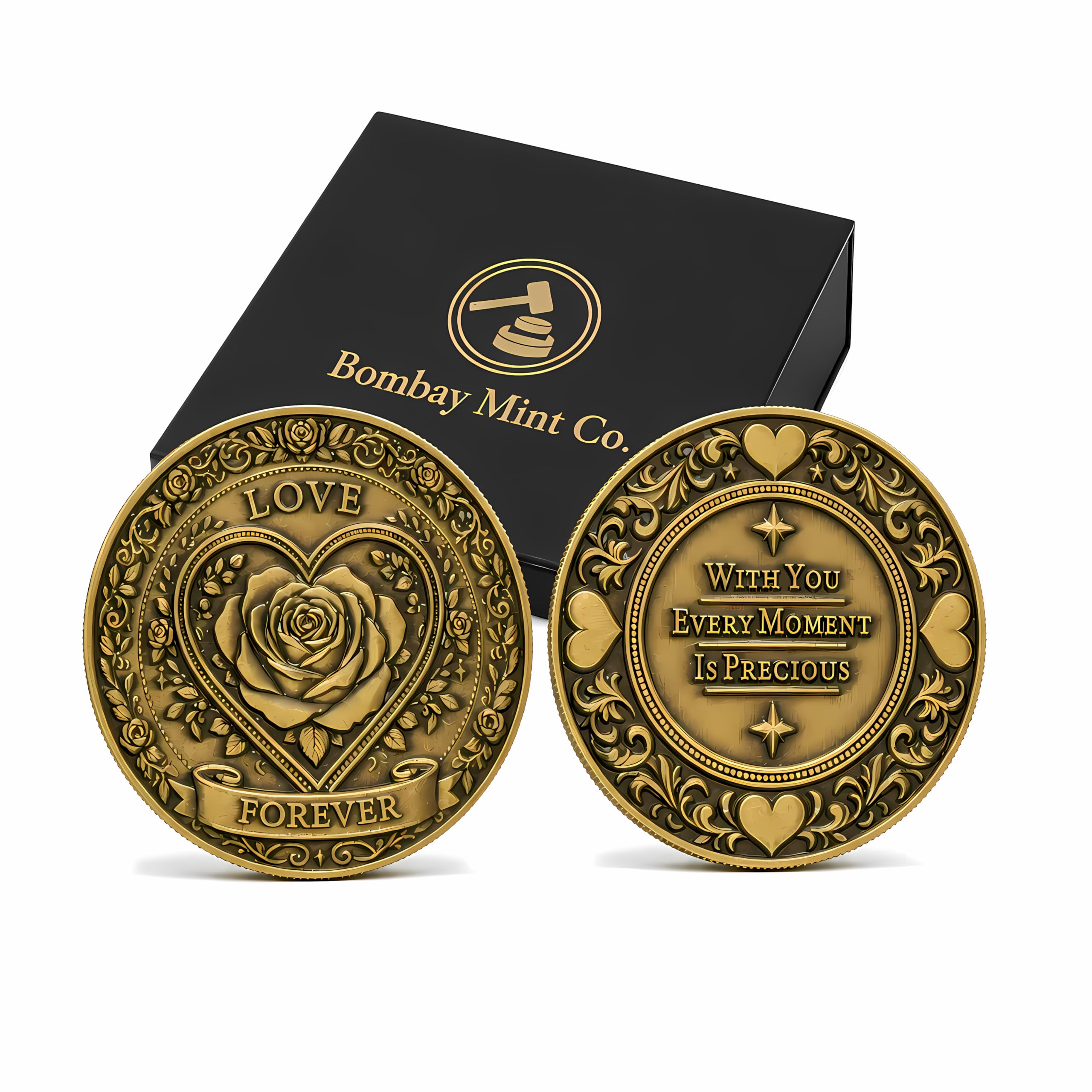 Love Coin | Minted Coin | Anniversary Gift for Couple | Romantic Gift for Girlfriend Boyfriend Wife Husband | Valentine's Day | Premium Gift Box | 3D Minted coin-image-39
