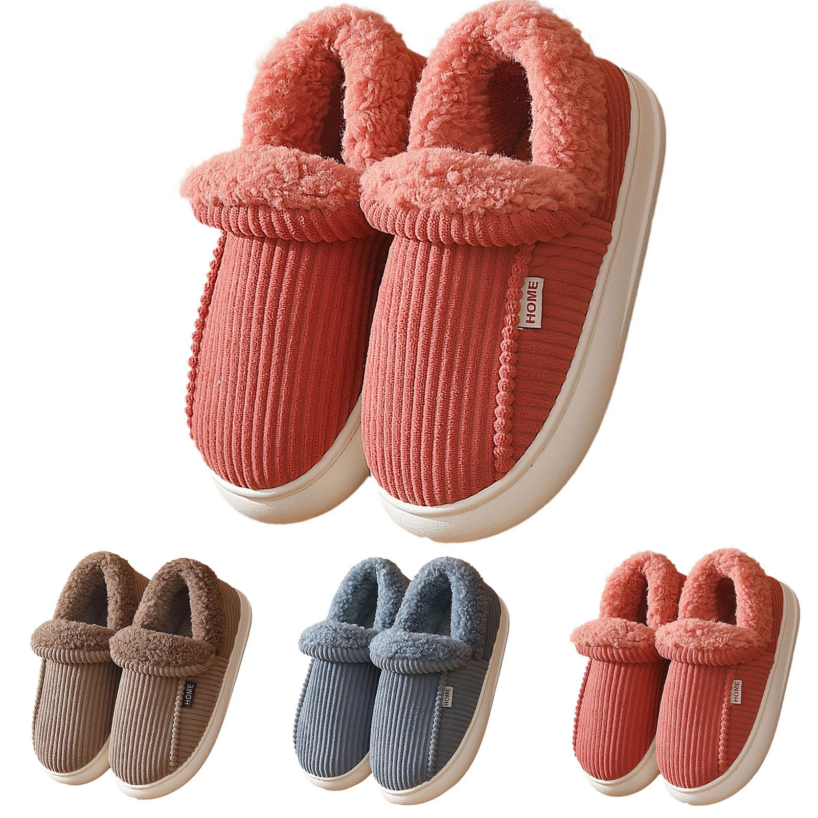 Pantuflas antideslizantes para mujer y hombre, para otoño e invierno, cálidas, antideslizantes