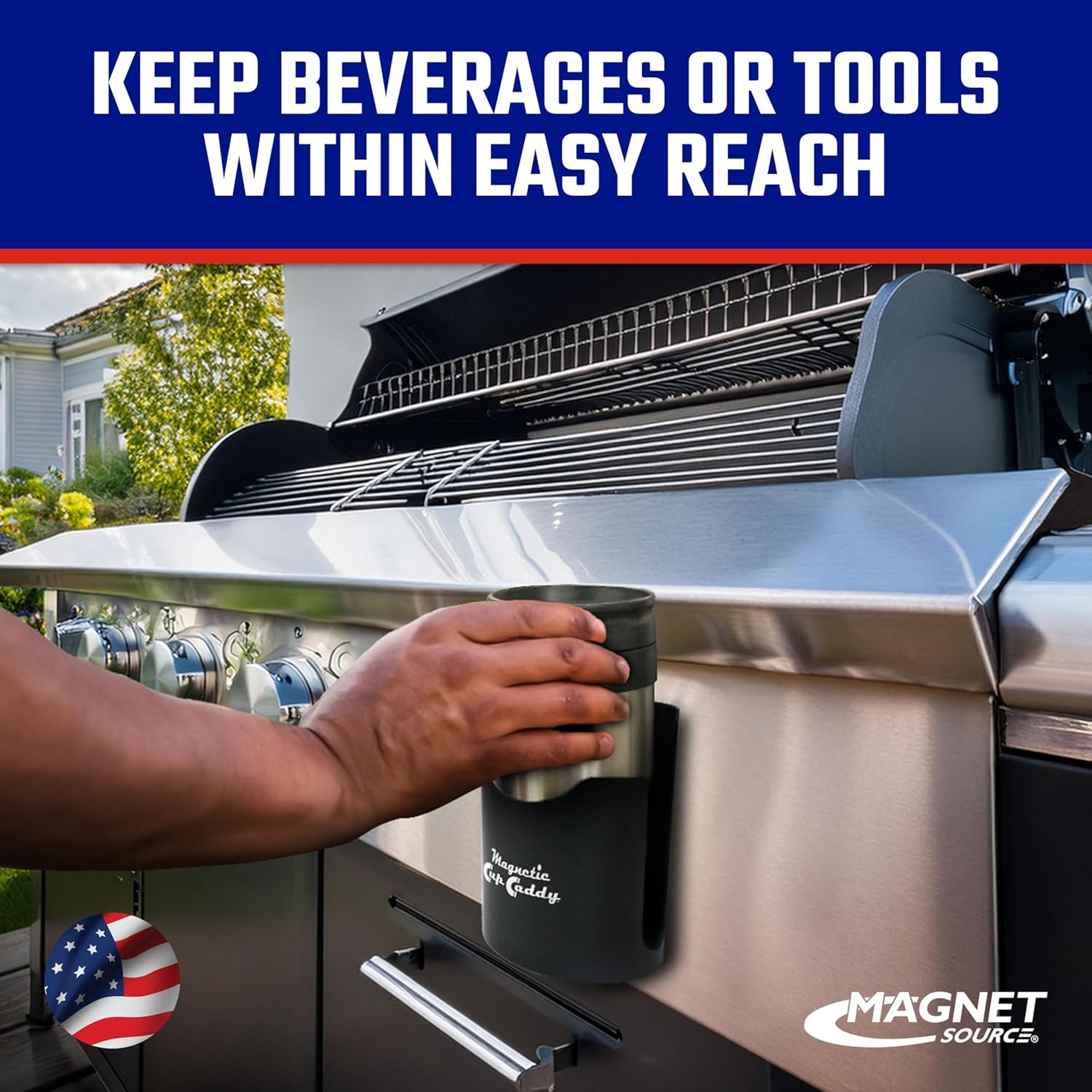 Master Magnetics Magnetic Cup Caddy - Keep Your Favorite Beverage at Hand, 3.3" Inner Diameter, 4.625" Height, Black, Pack of 6, 07583X6