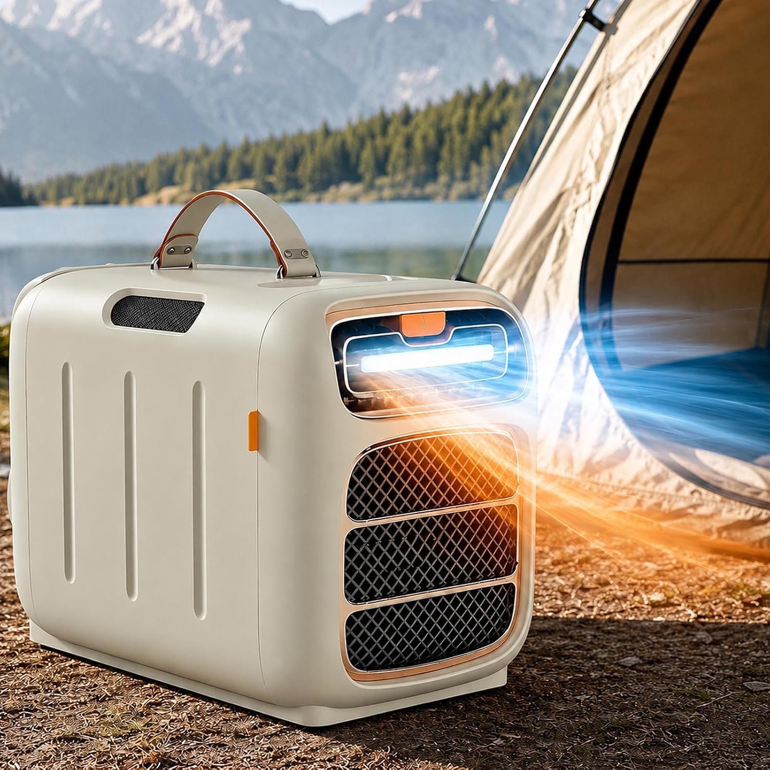 SXXAZLDP Portable Air Conditioner With Cooling&Heat, 4700Btu/800w Camping Ac Unit, 3-In-1 Cooling Heating Dehumidifier, Quiet 45 Db Tent For Rvs, Vans, Bedrooms And Pets 110V