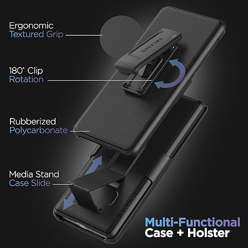 Miniatura 5 de DuraClip - Funda para cinturón para Google Pixel 8 Pro con clip de funda y soporte para teléfono, color negro