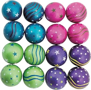 Fun Express - Jumbo Metallic Star Handballs (2dz) - Toys - Balls - Misc Balls - 24 Pieces