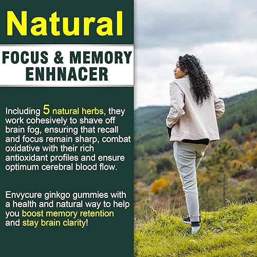 Miniatura 5 de Gomitas de extracto de ginkgo biloba  120 mg  Salud cerebral  Estimular la memoria y la concentración  con Panax Ginseng, fosfatidilserina, cúrcuma,