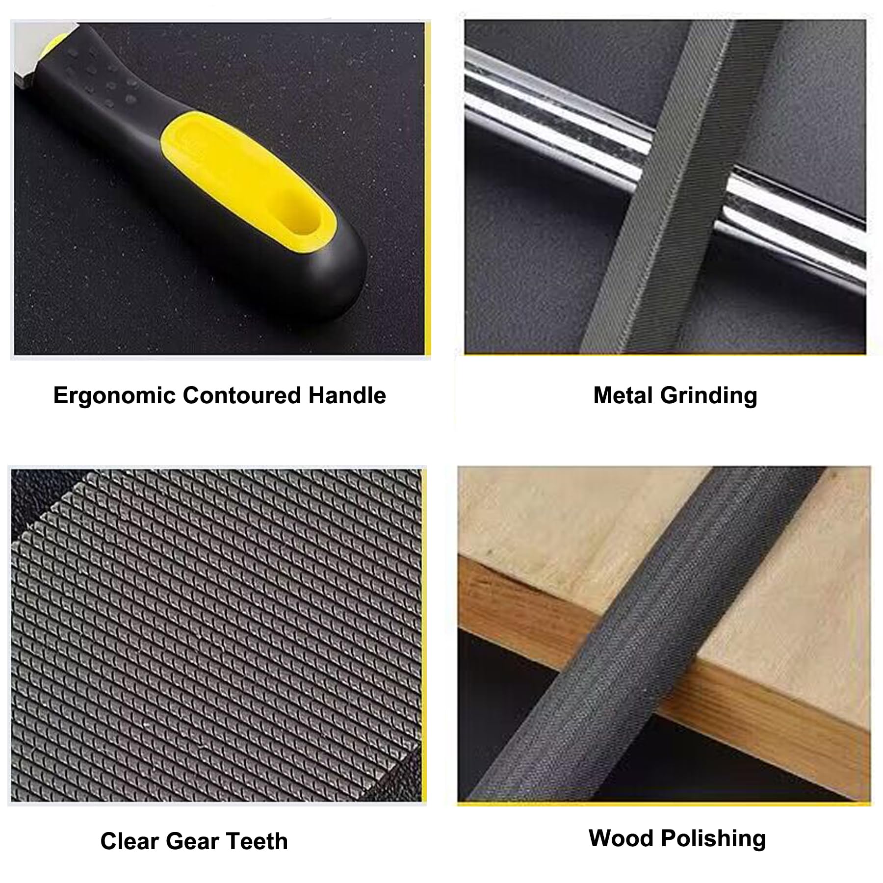 Metal File Set SOWKIPE 3-Piece - 8 Inch High-Carbon Steel Files For ...