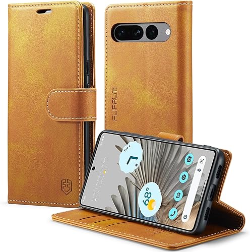 Funda tipo cartera para Google Pixel 7 Pro con bloqueo RFID, soporte para tarjetas de crédito, de piel sintética, con función atril, protección a