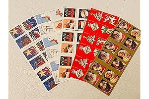 MiAmor Essentials Christmas Holiday Stamps 200 Pack Forever Postage Stamps