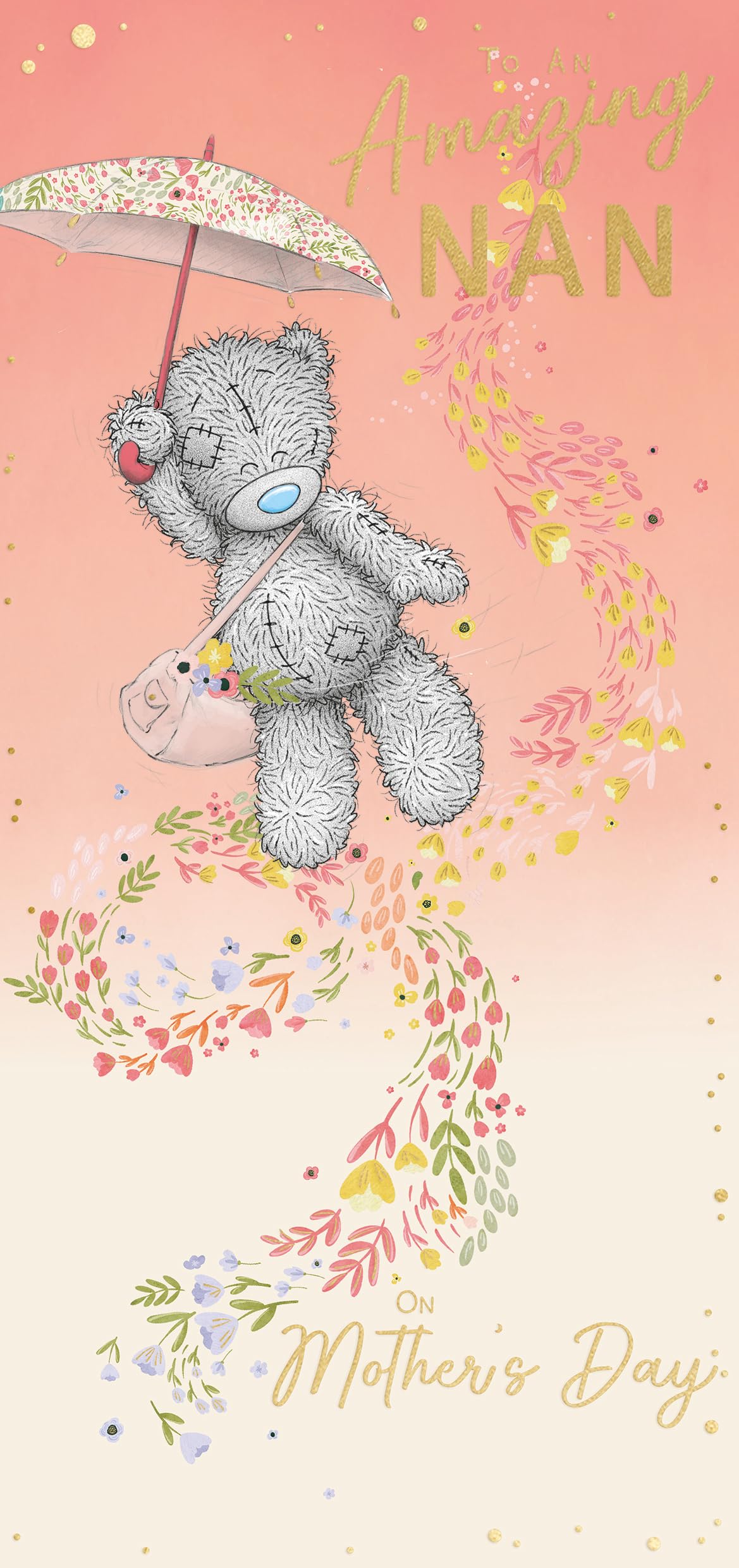 Me to You Tatty Teddy 'Amazing Nan' Mother's Day Card 4 x 8" - Official Collection