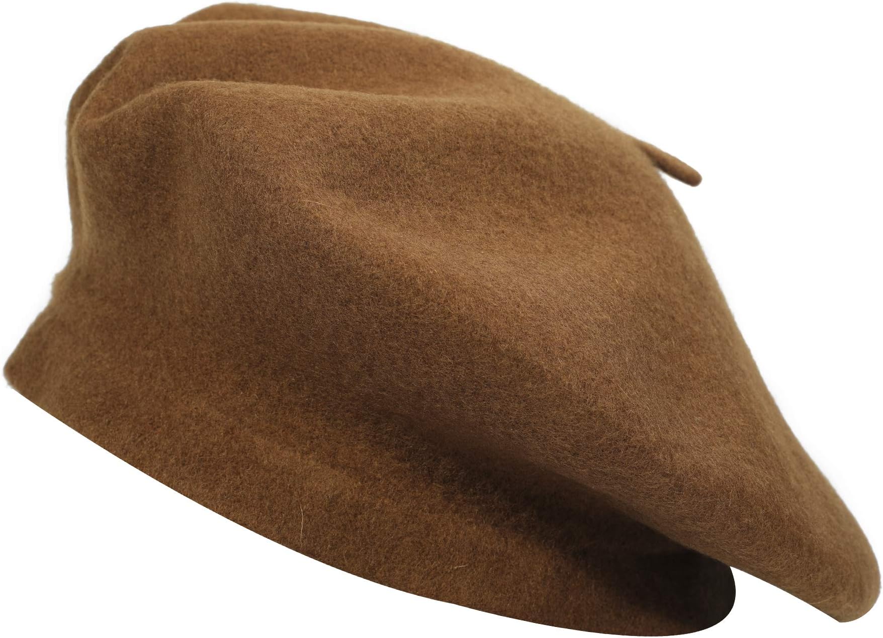 ZLYC Women Classic French Artist 100% Wool Felt Fashion Winter Beret Hat Cap Brown