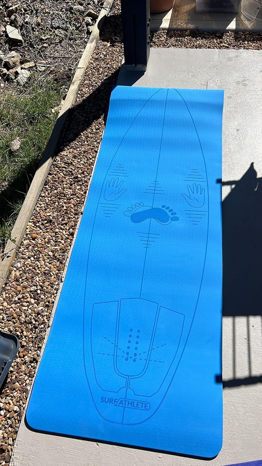 Professional Surf Stance & Pop-Up Training Mat – Surf Yoga Mat for Surf Stance Practice, Foot Positioning, and Pop-Up Training