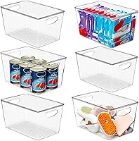 Vista 1 de theaoo Contenedores de almacenamiento transparentes apilables con tapas, recipientes de plástico grandes para organización y almacenamiento