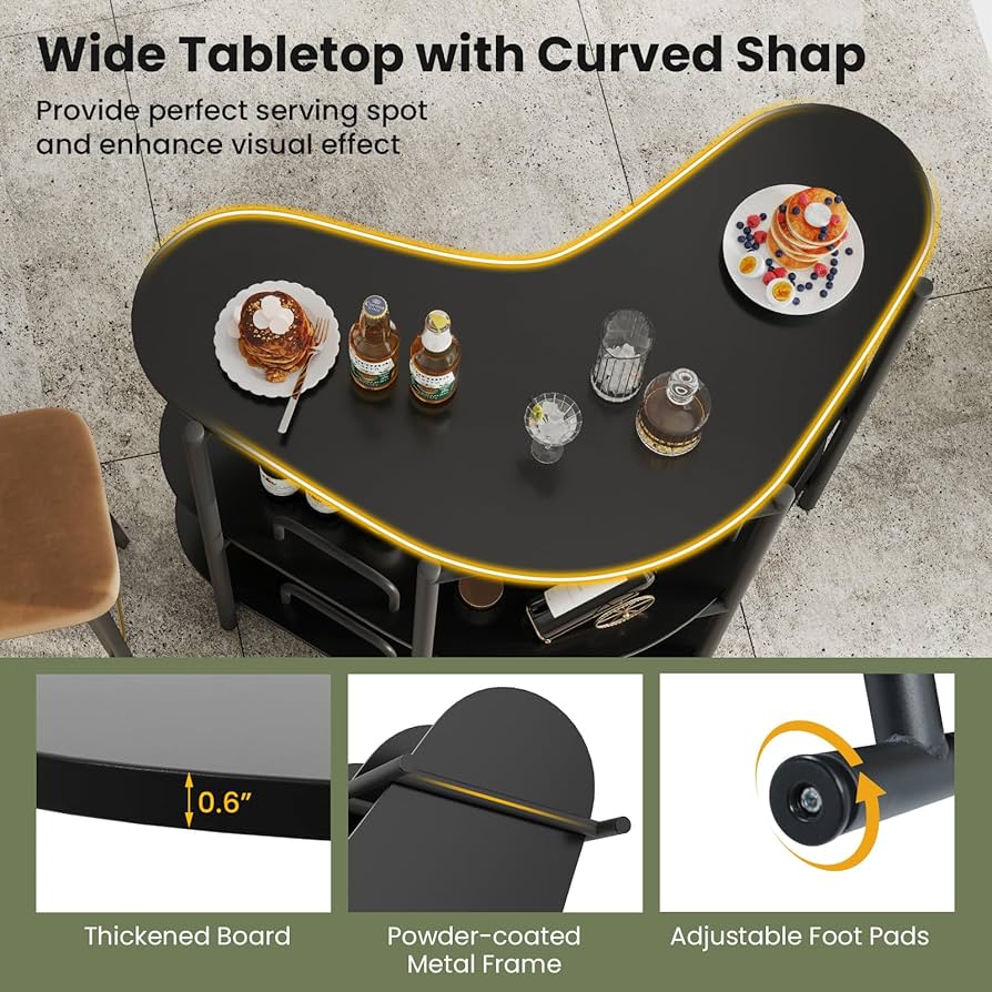 Amazon.com: Giantex 3-Tier Bar Table, Corner Bar Cabinet, Liquor