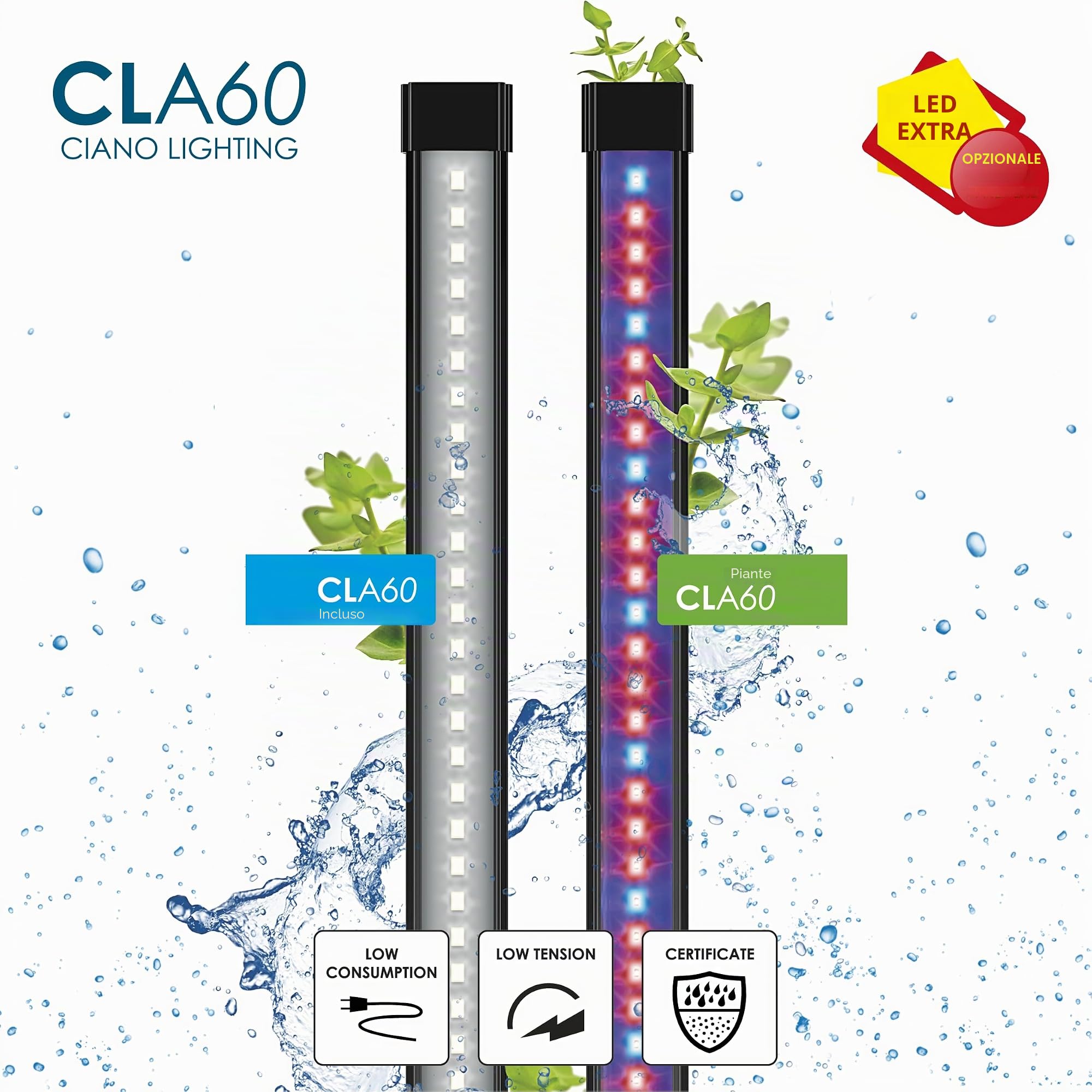 Ciano Aqua 60 Acquario in Vetro Temperato, Nero, 60 Litri