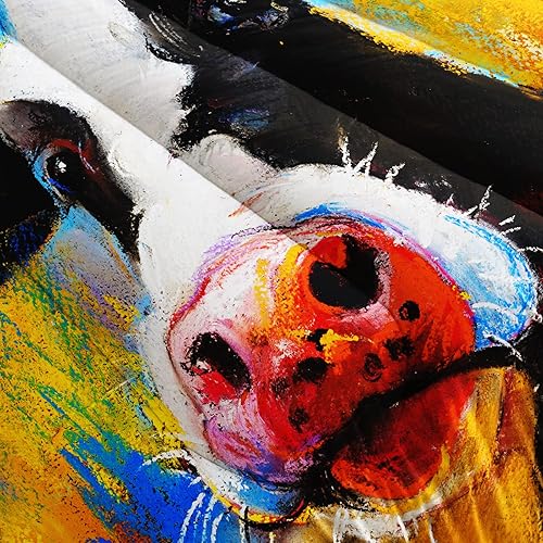 Miniatura 7 de BSNTHO Lindo juego de ropa de cama de vaca de dibujos animados, juego de edredón de teñido anudado, tamaño individual, juego de edredón de animales