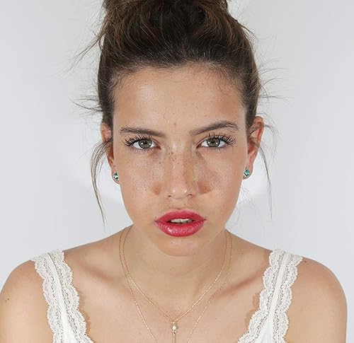 Miniatura 18 de 14K Gold Jade Earrings,8mm - Light Green Stone Stud Gold Filled Crown Jewelry Set for women Jade,Crystal Aquamarine,Moonstone,White Opal