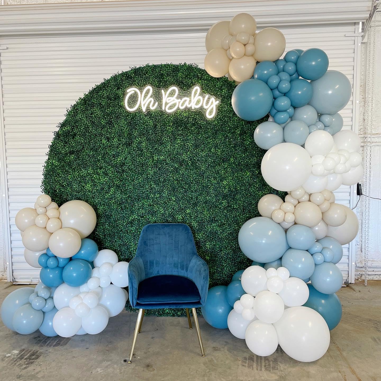 140Pcs Dusty Baby Blue Balloon Arch Garland Kit,Slate Fog Baby Blue 5/10/12/18 Inch Balloons for Men Boy Baby Shower Bridal Shower Birthday Party Decorations