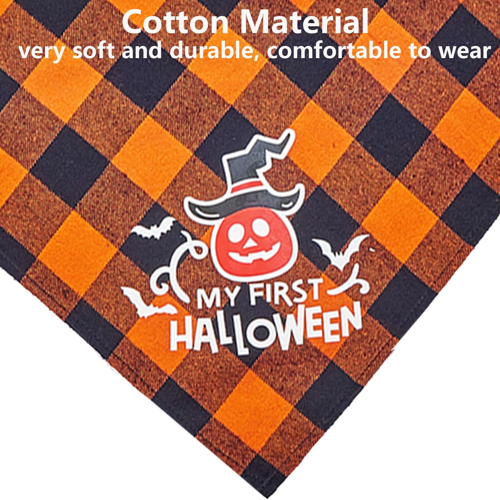 4 Stück Halloween Halstuch Für Hund – Dreieckige Bandanas Mit Kürbis & Fledermaus Motiven, Für Alle Größen