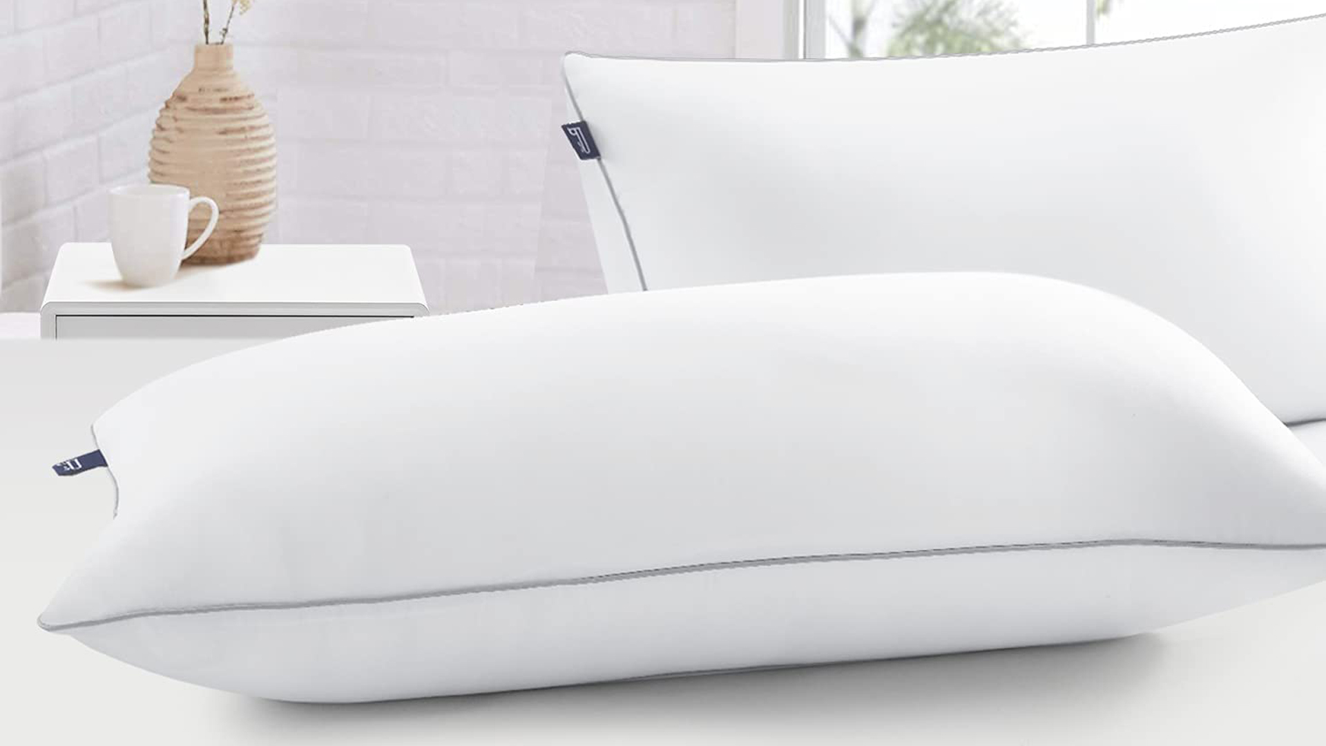 BedStory Kopfkissen 2er Set – Mit Abnehmbarem Bambusbezug, Antimilben & Hypoallergen, 50x70 Cm