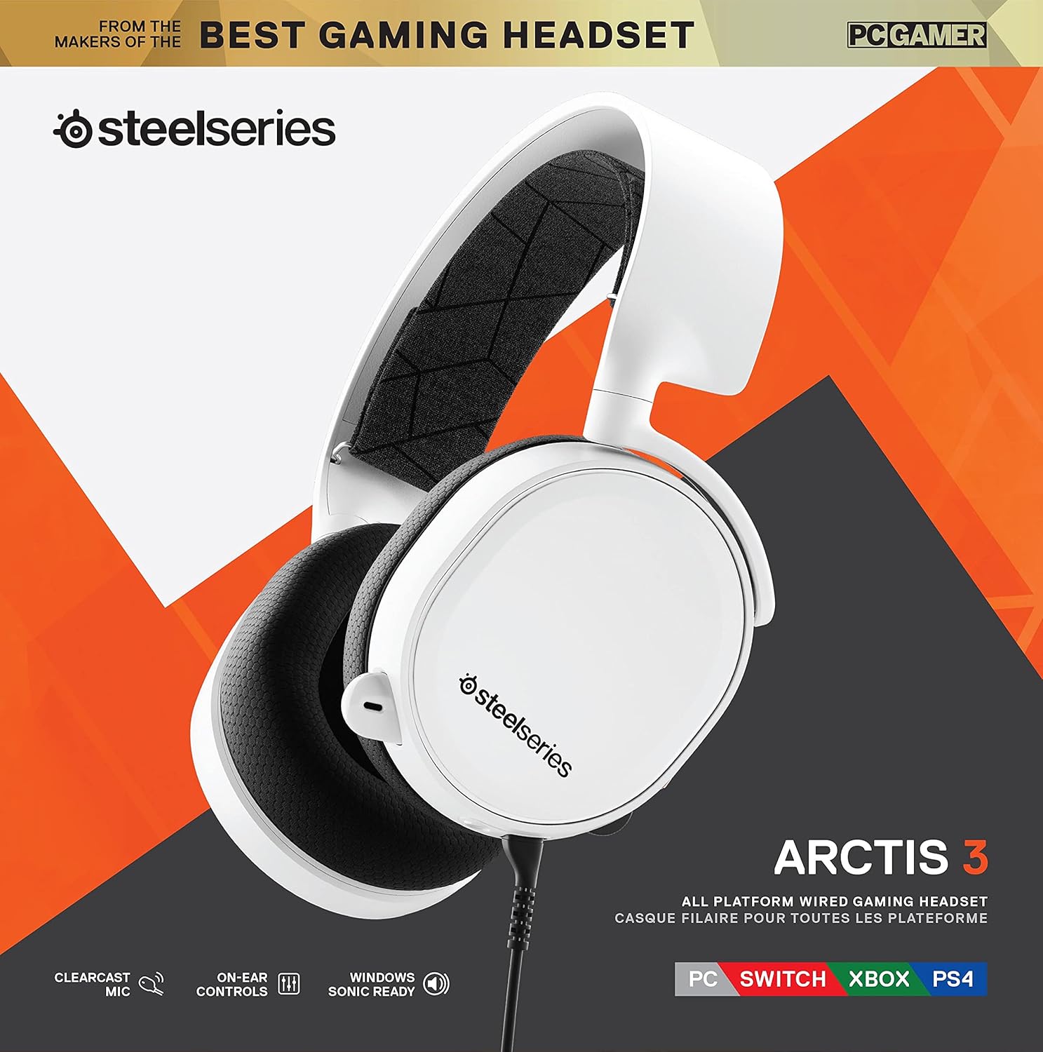 New Product SteelSeries Arctis 3 - All-Platform Gaming Headset - for PC, PlayStation 4, Xbox One, Nintendo Switch, VR, Android and iOS - White [2019 Edition]