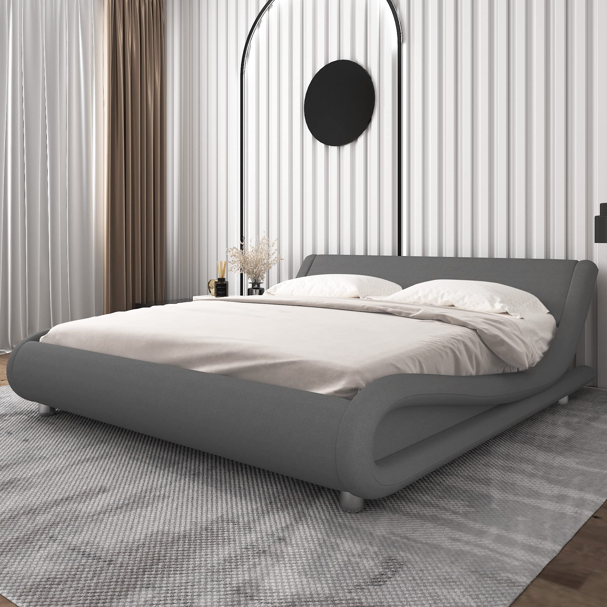 Buy Einfach King Size Bed Frame with Ergonomic Adjustable Headboard