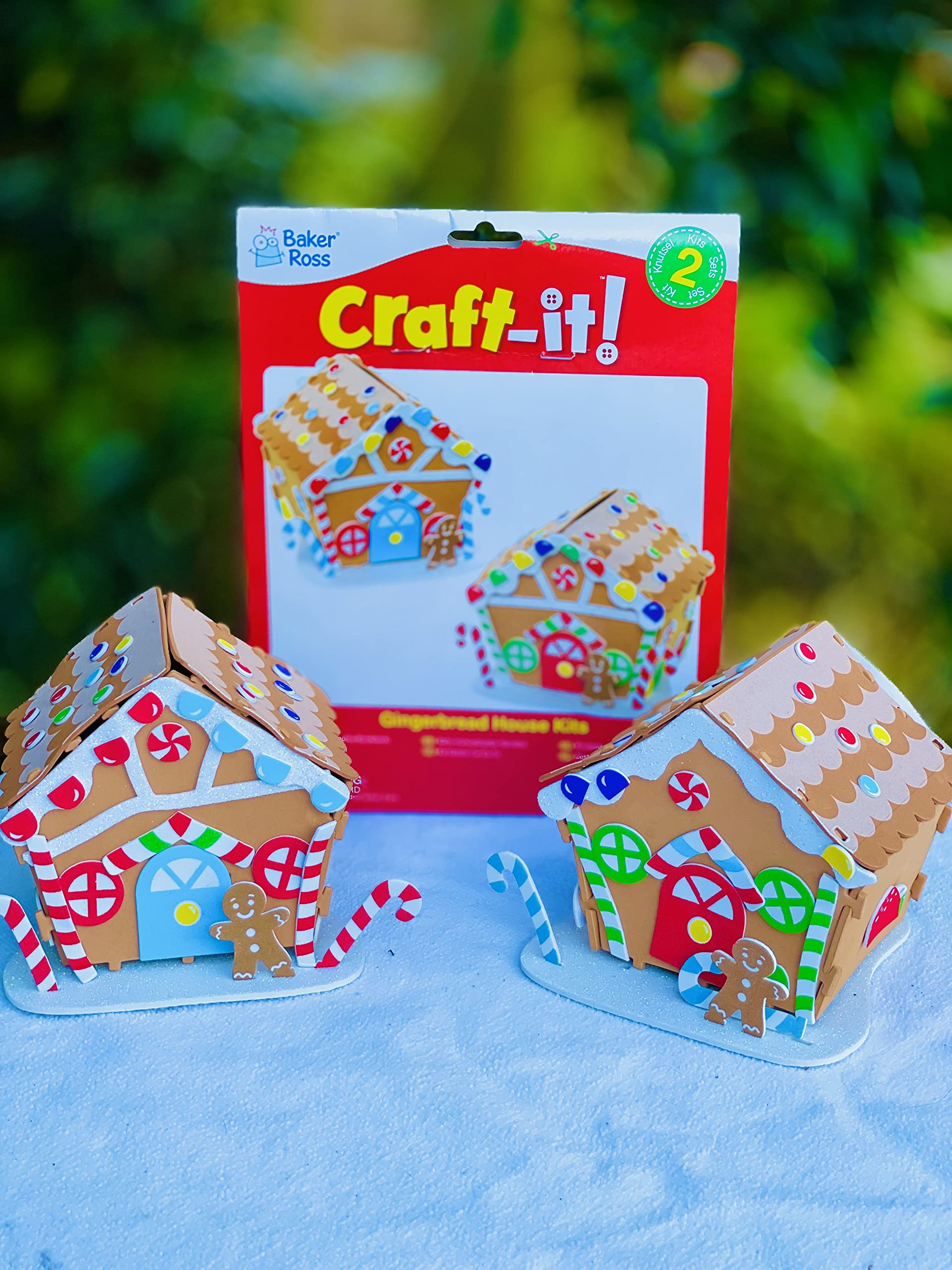 Baker Ross FE937 Kits de Manualidades de Casita de Jengibre - Paquete de 10, Manualidades Navideñas para Niños, Proyecto de Manualidades y Artes Creativas para Niños