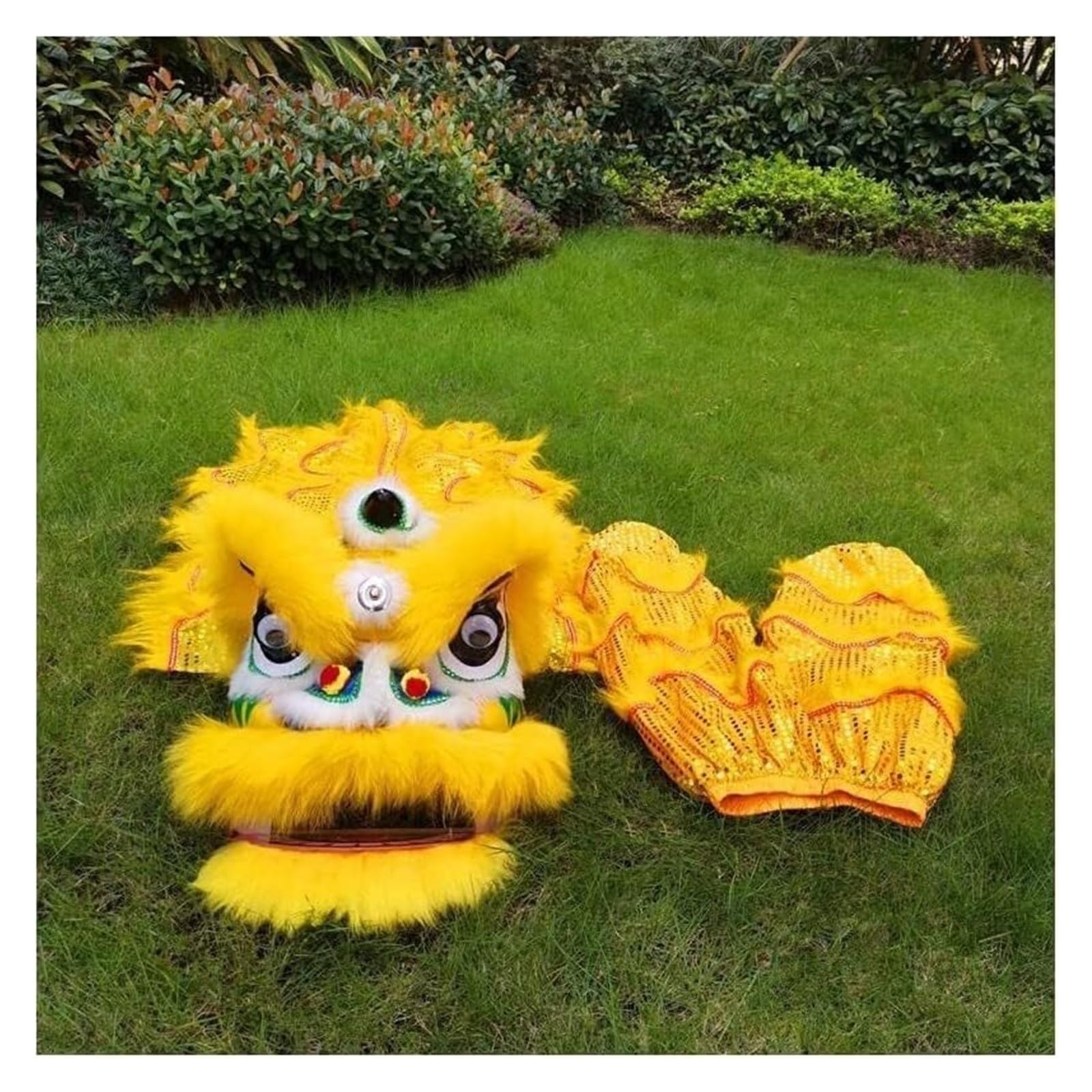 Krxsobnv Yellow Lion Dance Clothes, 6In Spring Festival Lion Dance Celebration Opening Outdoor Traditional Mascot