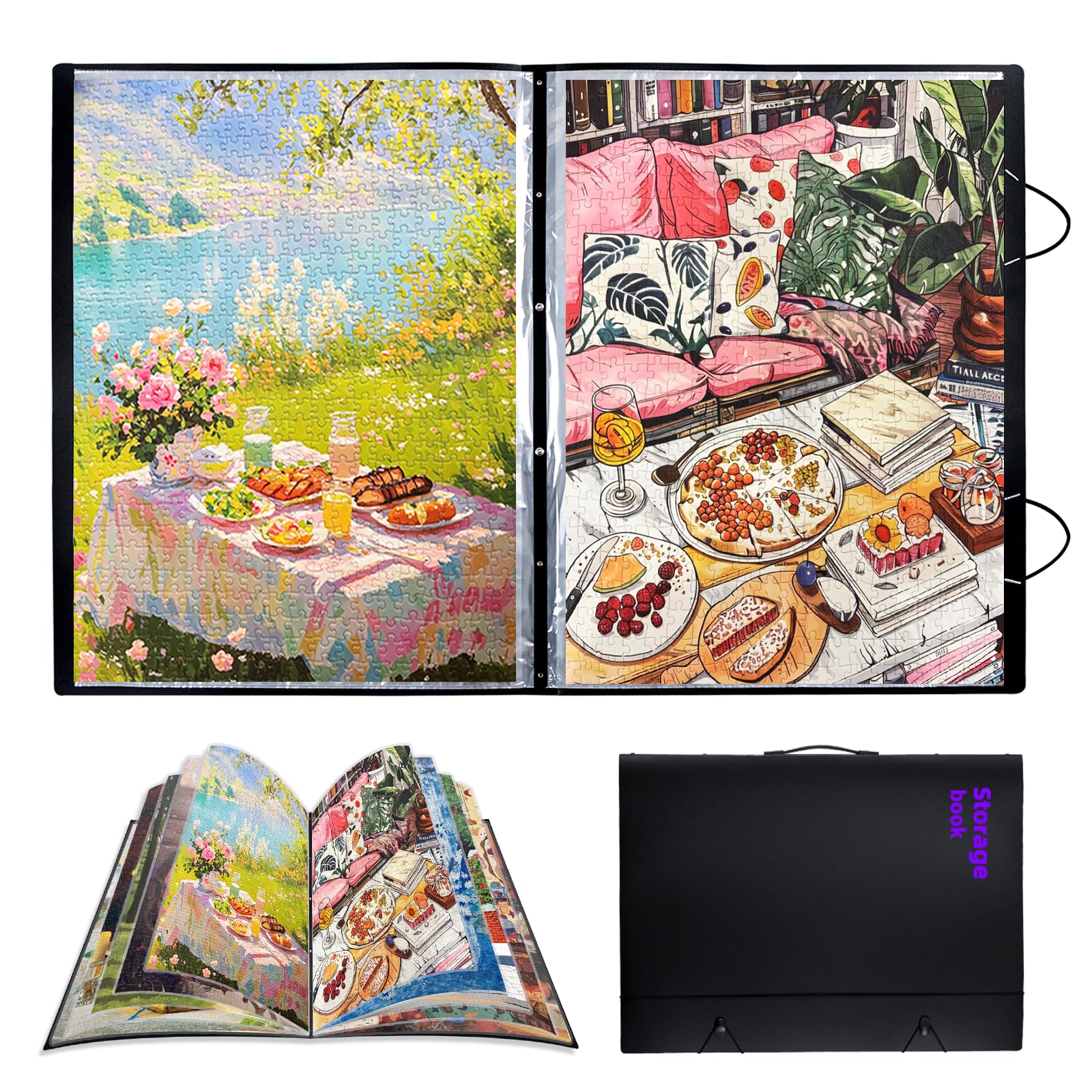 Photo 1 of ***DAMAGED*** ZFCLXX Puzzle Storage Folder Keeper Case,Portable Puzzles Organizer Accessory, Large Capacity 20x28in Puzzle Album Book Holder Portfolio,1000-Pieces for Jigsaw Enthusiasts Storage Binder Saver