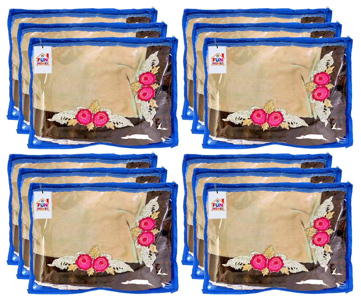 Fun Homes Non Woven 12 Pieces Single Packing Saree Cover Set (Blue) (B08JVLWQ7B) Amazon Price History, Amazon Price Tracker