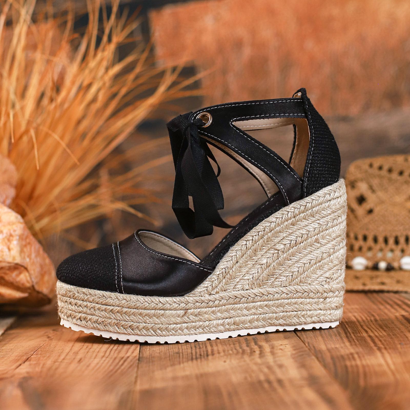 Générique Scarpe da donna estive sandali con zeppa per donna classiche, sandali da spiaggia e piscina, scarpe mediche estive piatte per estate chic chiuse leggere estate