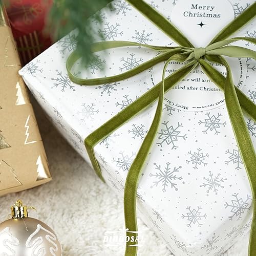 Miniatura 8 de DINDOSAL Cinta de terciopelo verde musgo de 38 pulgadas de una sola cara fina cinta de terciopelo para envoltura de regalos, cinta verde para bodas,