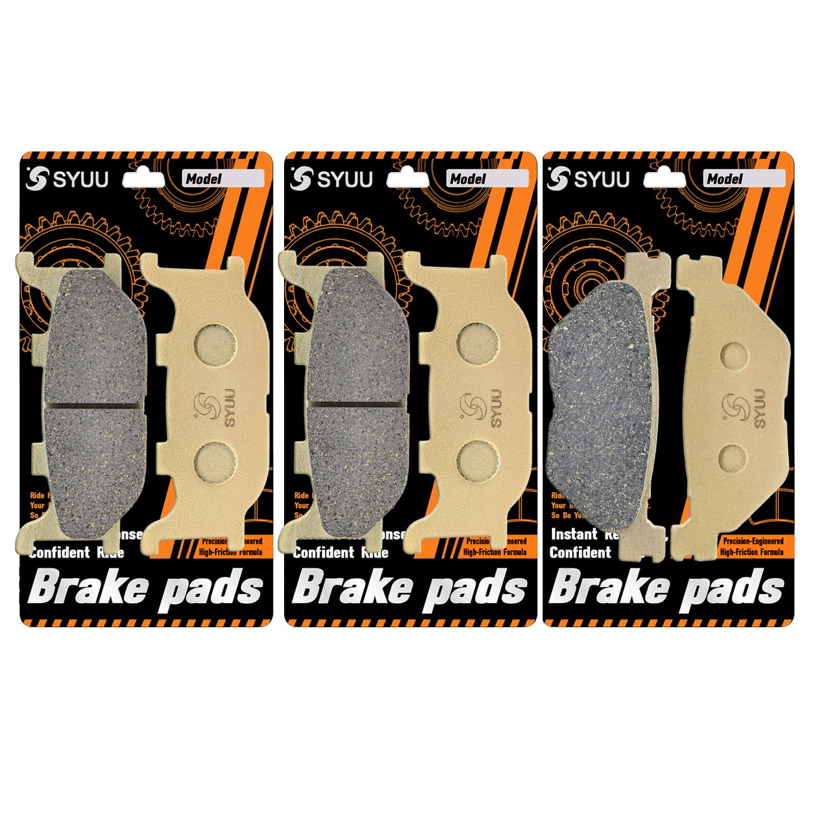 S SYUU Motocicleta fibra de cobre delantero y trasero Pastillas de freno Compatible con Yamaha XVS1300 XVS 1300 ACFD Midnight Star 2014-2016 XVS 1300 A Midnight Star 2007-2014 2015 2016 FA199F FA319R