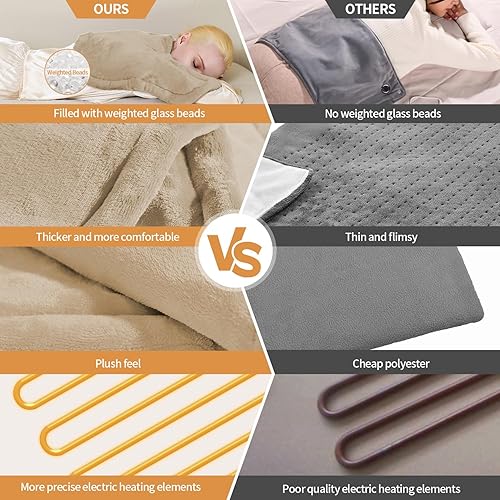 Miniatura 6 de Almohadilla térmica para alivio del dolor de cuello y hombros y espalda (camello, 19 x 22 pulgadas)