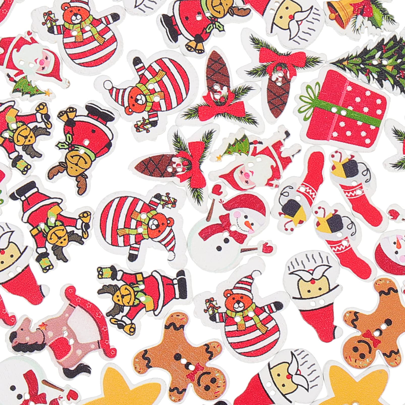 100 Bottoni Natalizi In Legno GORGECRAFT (8 Stili): Idee Creative Per Un Natale Fai Da Te