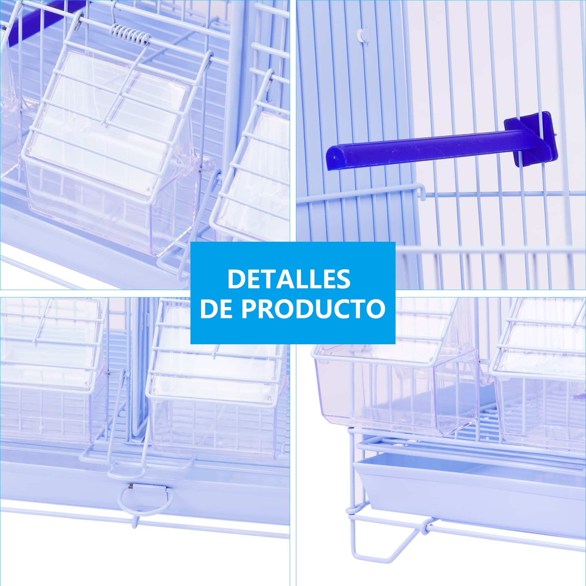 DZL® Jaula metálica de criar para pájaros (60 * 26 * 34cm M)