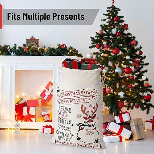Miniatura 6 de Mr. Pen Sacos de Navidad personalizados de Papá Noel, 26 x 19 pies, sacos de regalo de Papá Noel para regalos
