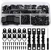 251pcs Picture Frame Hooks Kit, Sawtooth Picture Hangers D Ring Picture Hangers with Screws, Metal Picture Hooks for Home Office Picture Hanging - Black