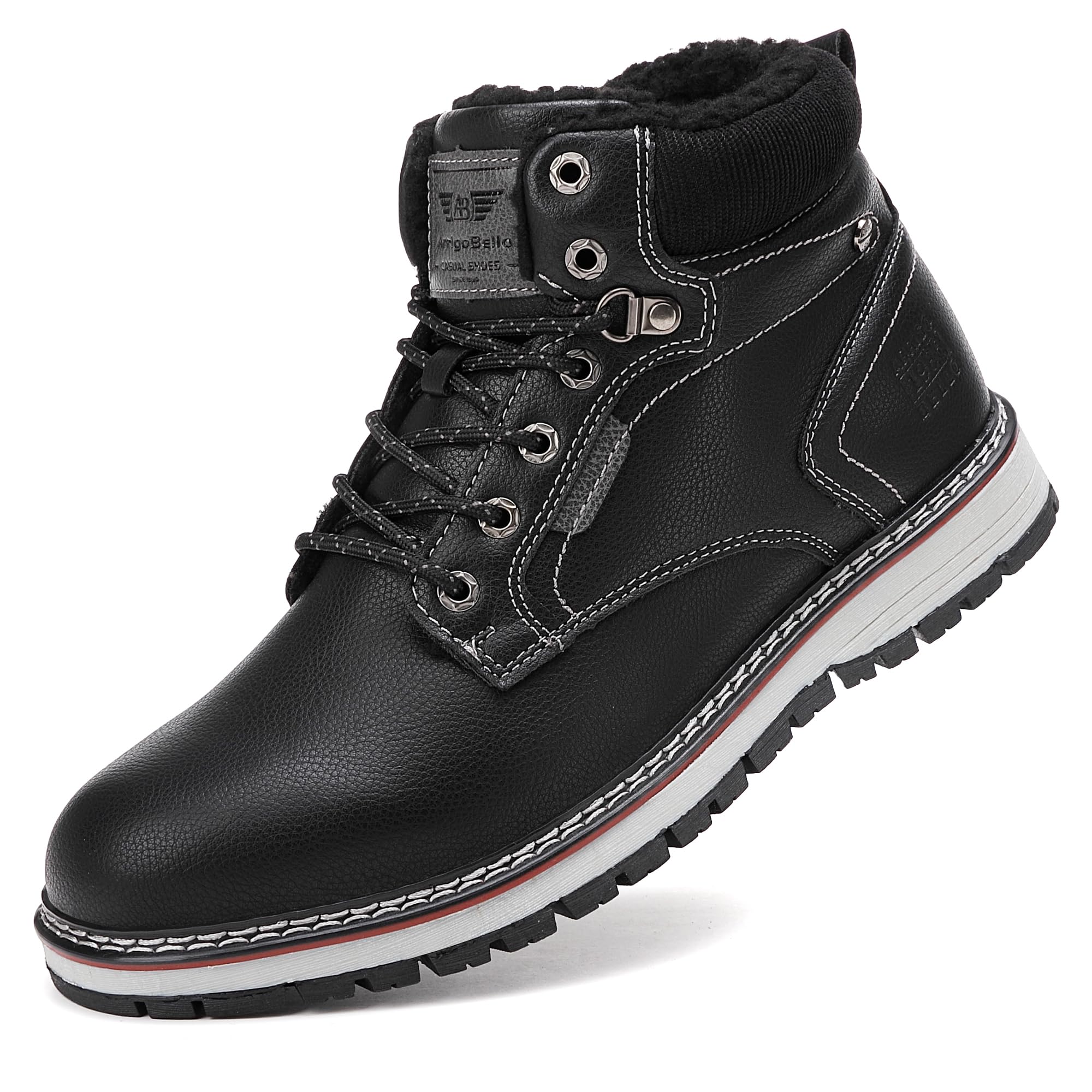 AX BOXING Scarpe Uomo Invernali Caldo Pelliccia Fodera Scarponcino Invernale Stivali Antiscivolo Stivaletti Taglia 41-46 EU