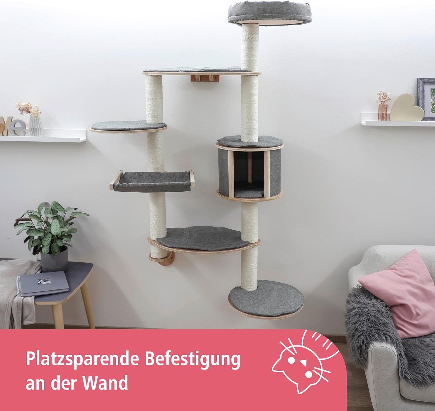 Kerbl Dolomit Tofana Wall-Mounted Cat Tree, X-Large,185 x 115 cm, Grey 3 81cTRDCk1sL. AC SL1500