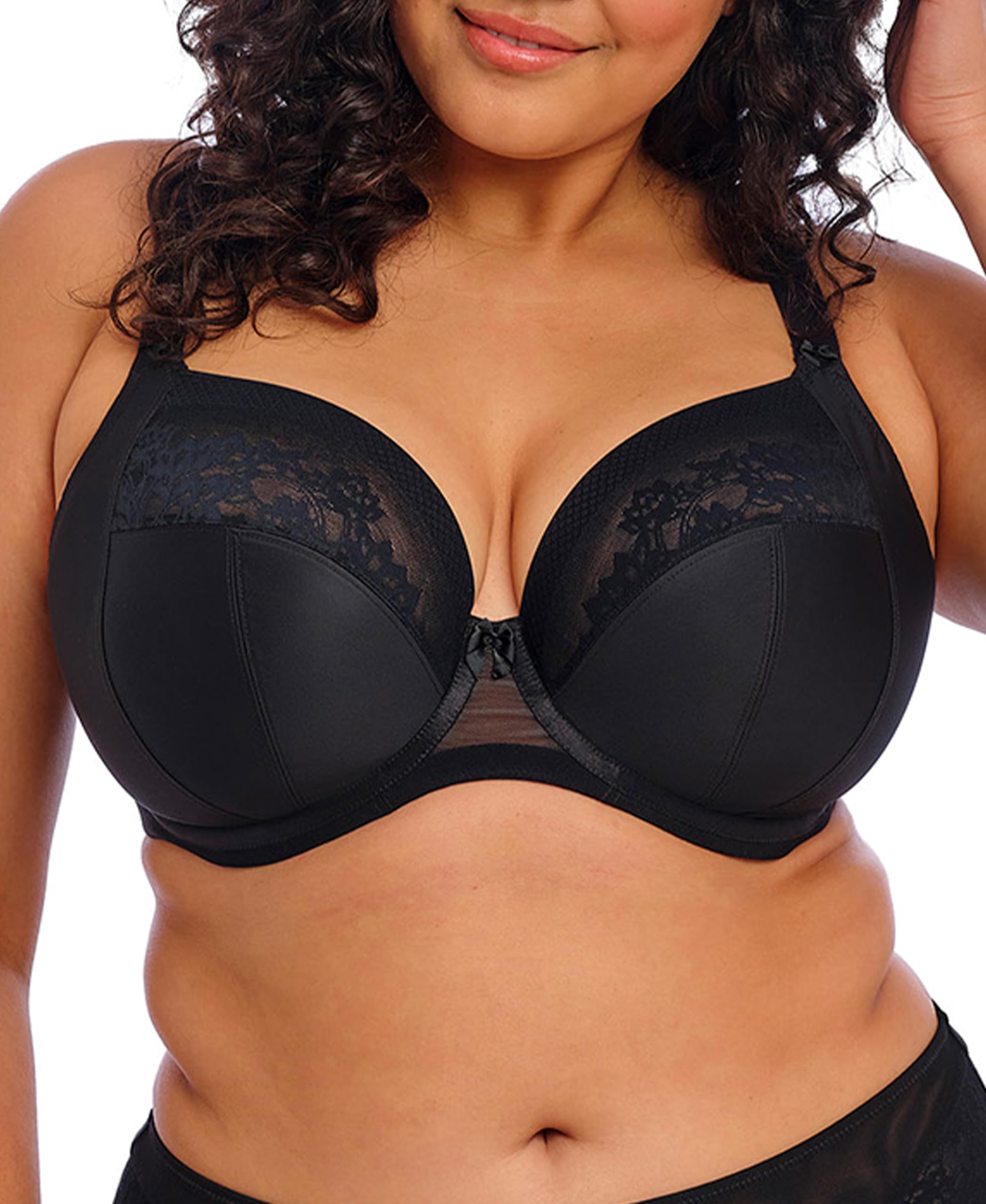 Elomi Women's Nerina Underwire Stretch Plunge Bra, Black, 34JJ US