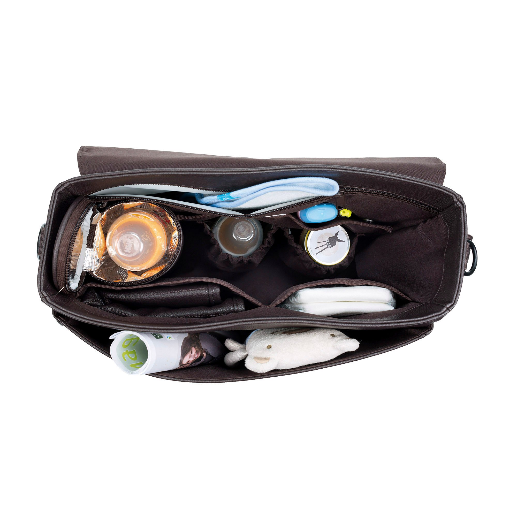 LÄSSIG Baby Wickeltasche Stylische Umhängetasche Papa Männer inkl. Wickelzubehör Arbeitstasche/Tender Toby Bag braun