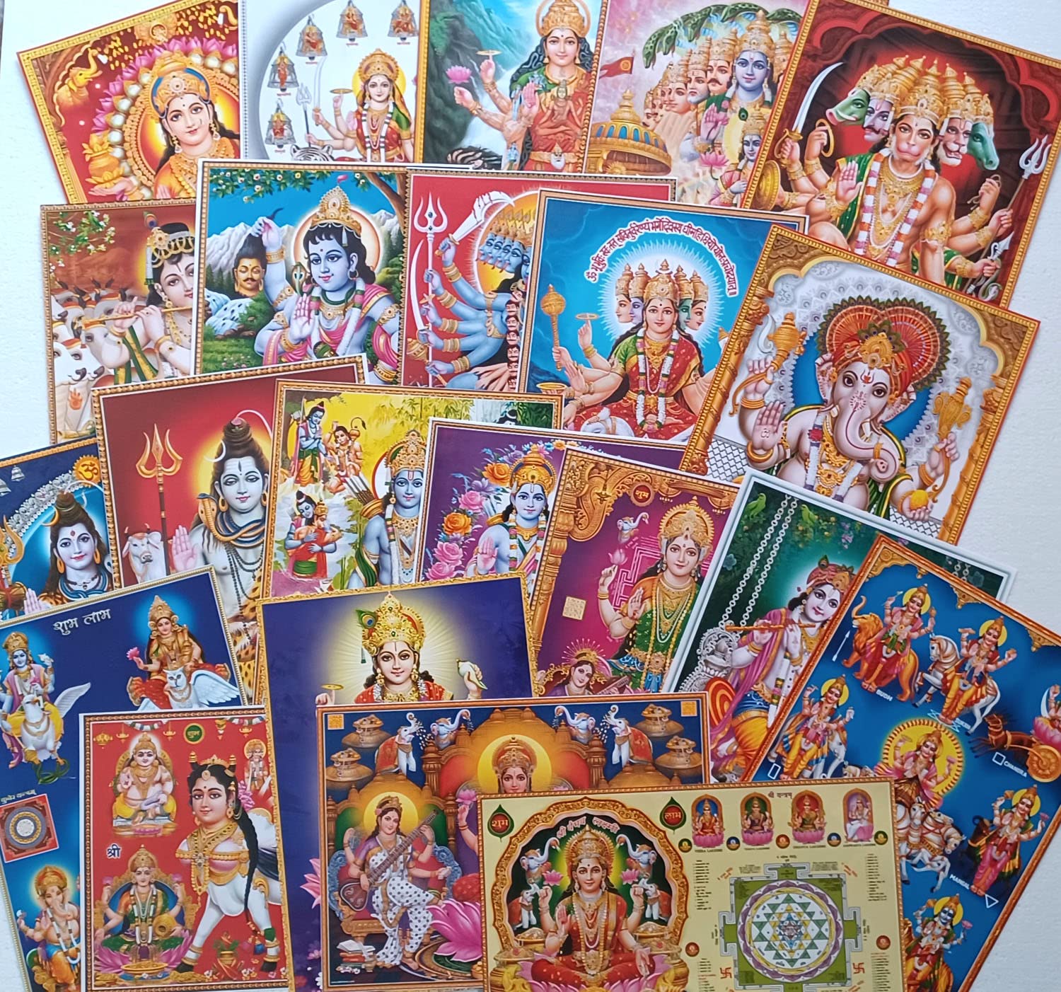 22 Different Posters Hindu Gods Goddesses Lakshmi Yantra Durga Hanuman ...