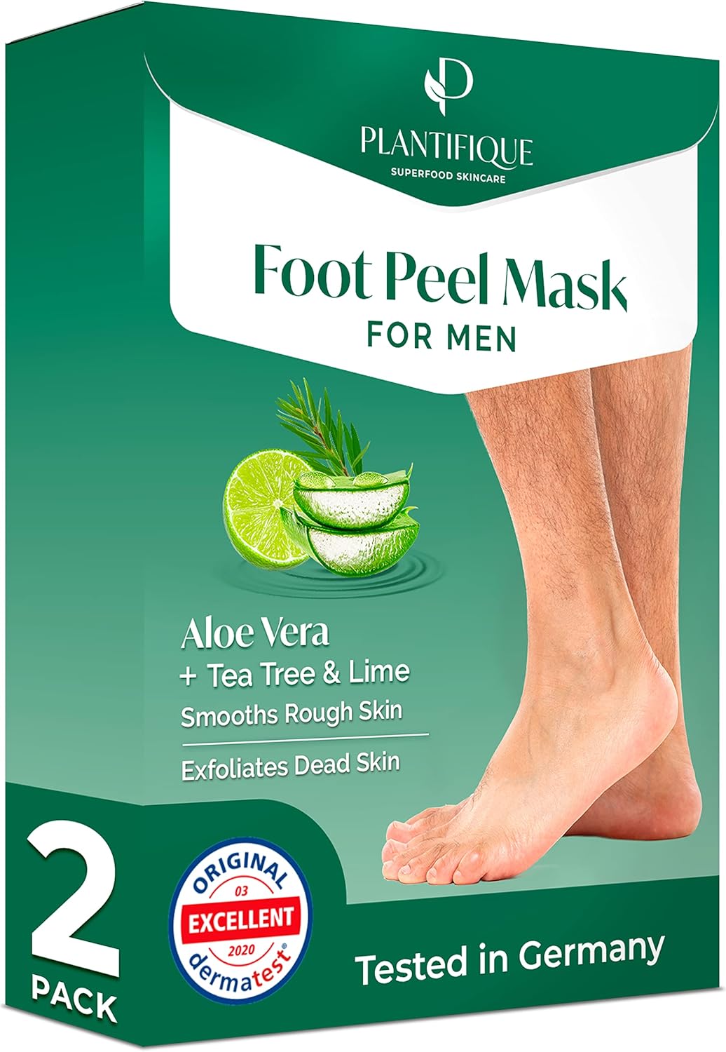 Foot Peel Mask for Men by Plantifique 2 Pack Peeling Foot Mask