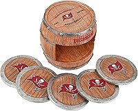 Vista 5 de FOCO NFL Team Logo 5-Pack Barrel Beverage Drink Coaster Set
