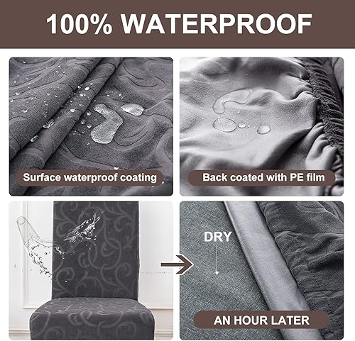 Miniatura 10 de Genina Fundas impermeables para sillas Parsons de comedor, fundas elásticas para sillas Parsons para comedor, cocina, funda protectora para silla de