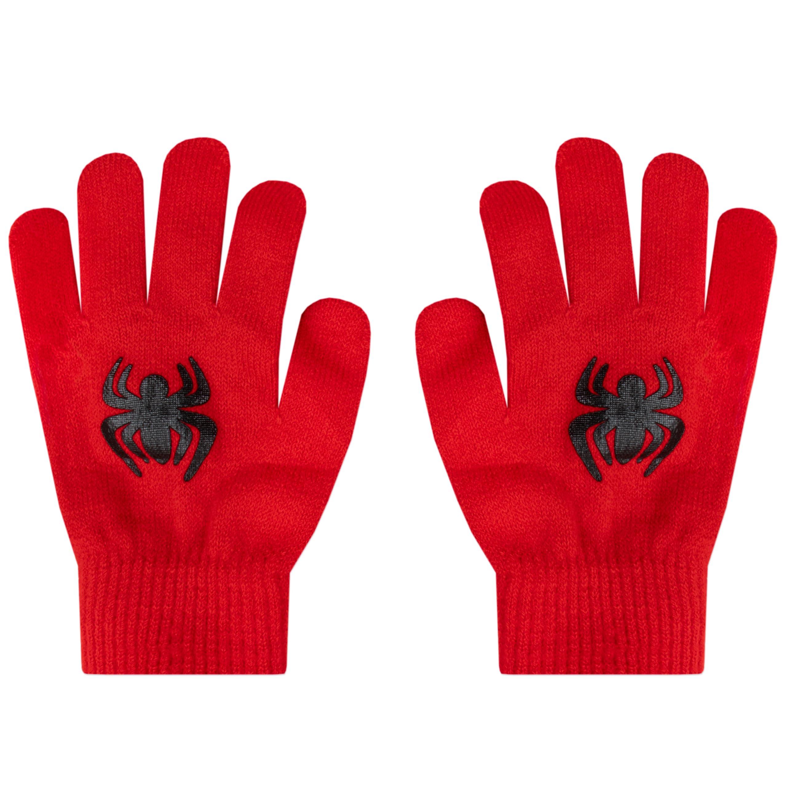 Marvel Spiderman Set Guantes y Gorra para Niños Invierno Rojo Talla Única