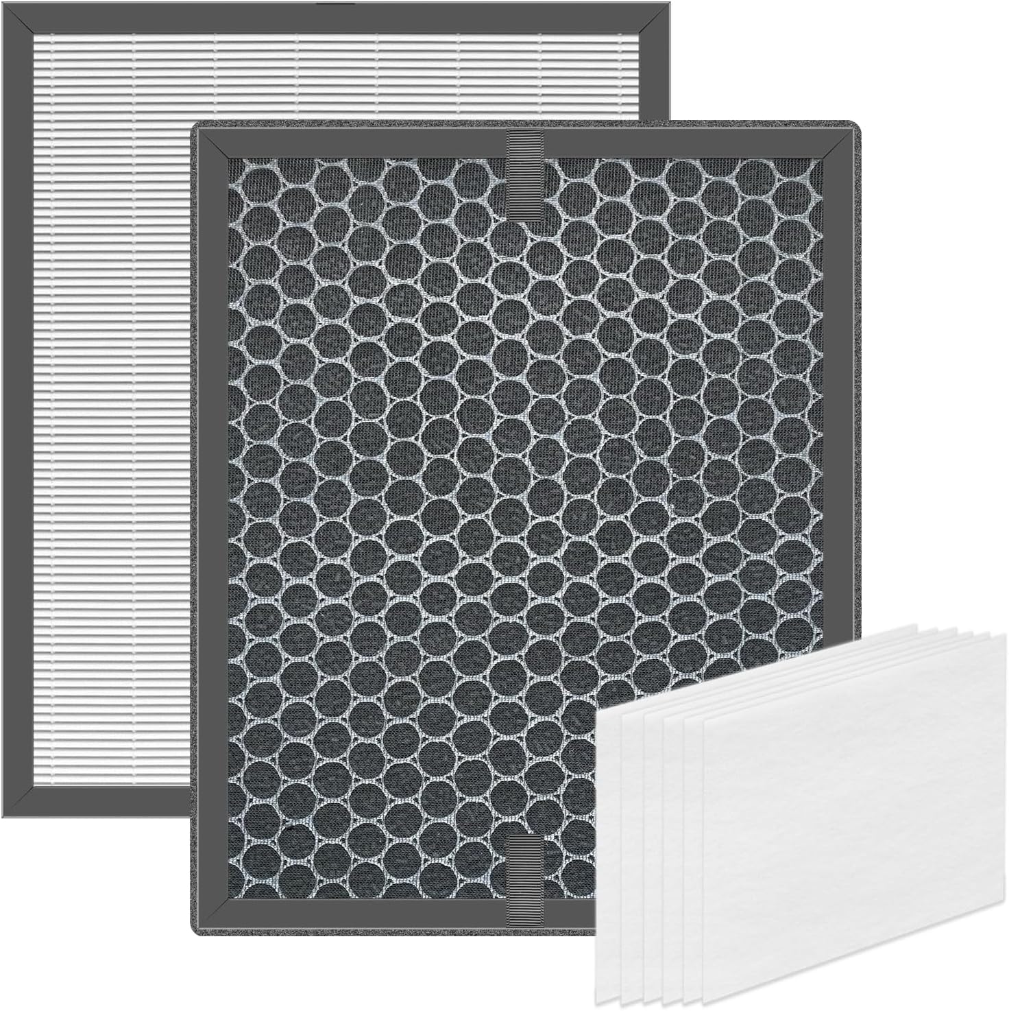 Fume Extractor Filter Replacement Compatible with KNOKOO 100W FES150S Desktop Welding Smoke Absorber Remover Purifier,1pack carbon filter+6pack Pre-filter